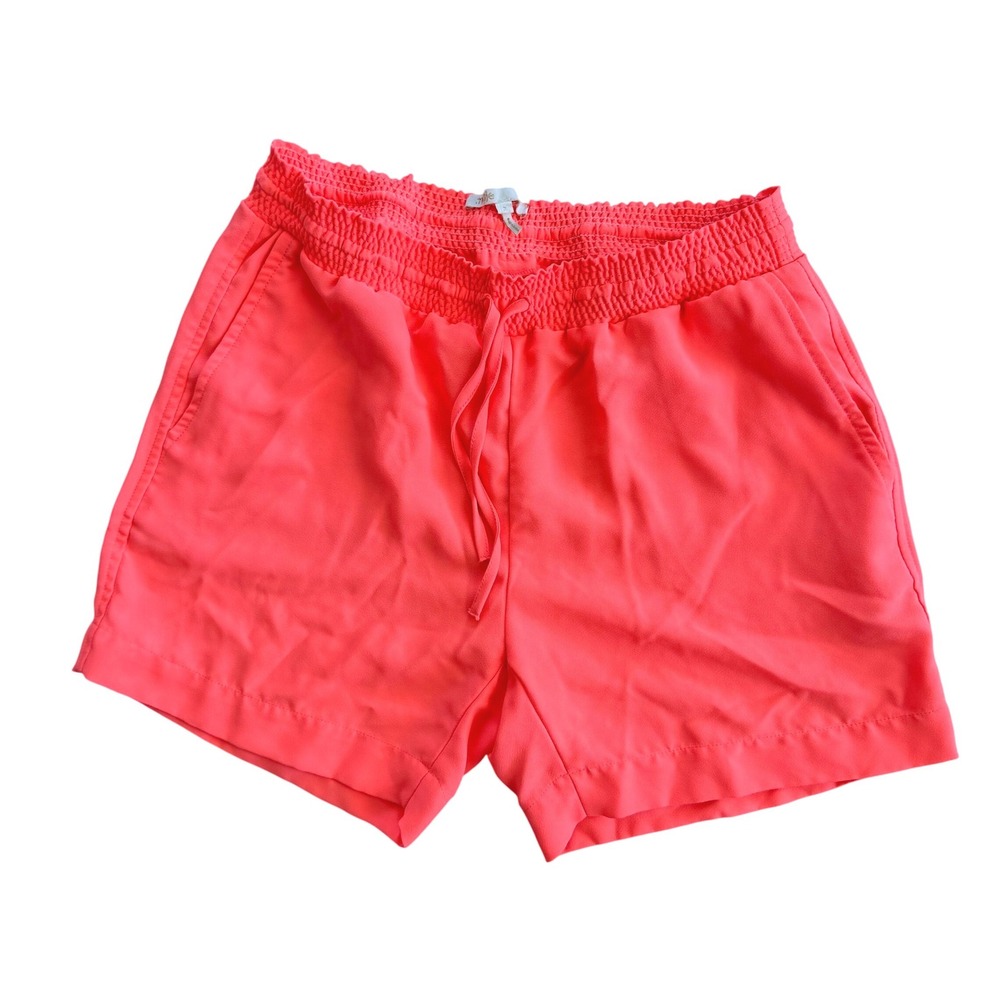 Maje Neon Pink Smocked Drawstring Shorts Womens Size 3/Large Summer Running